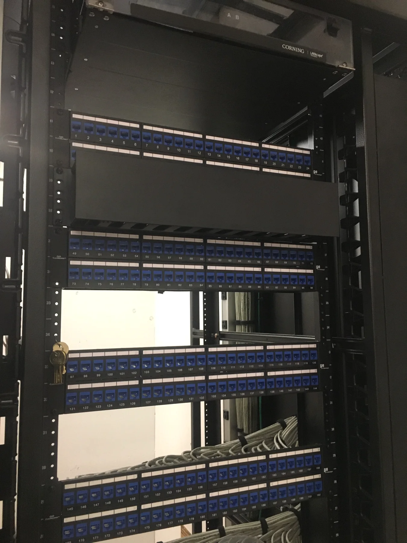 Large structured cabling rack